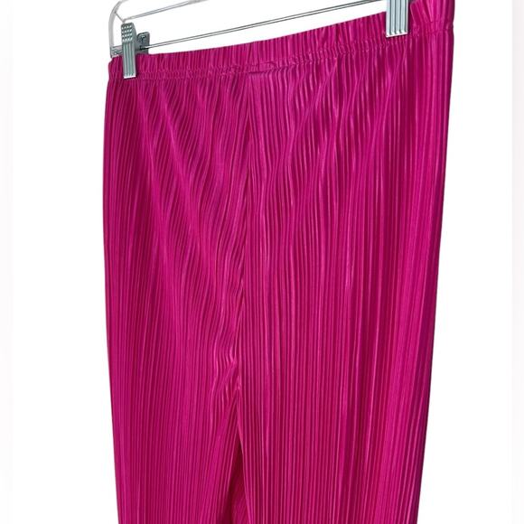 NWOT Good American Always Fits High Waist Plissé Fuchsia Pink Pants Sz 3 /4 - Picture 6 of 9